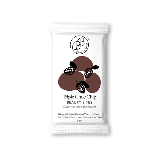 Pack of Triple Choc Chip Beauty Bites on a white background