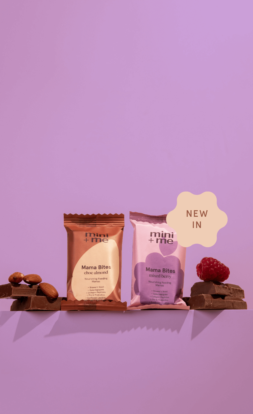 Mini + Me Mama Bites 6-in-1 functional postpartum snack bar for breastfeeding and pumping mamas