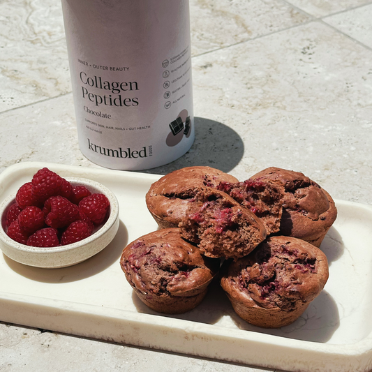 Choc Raspberry Collagen Muffins