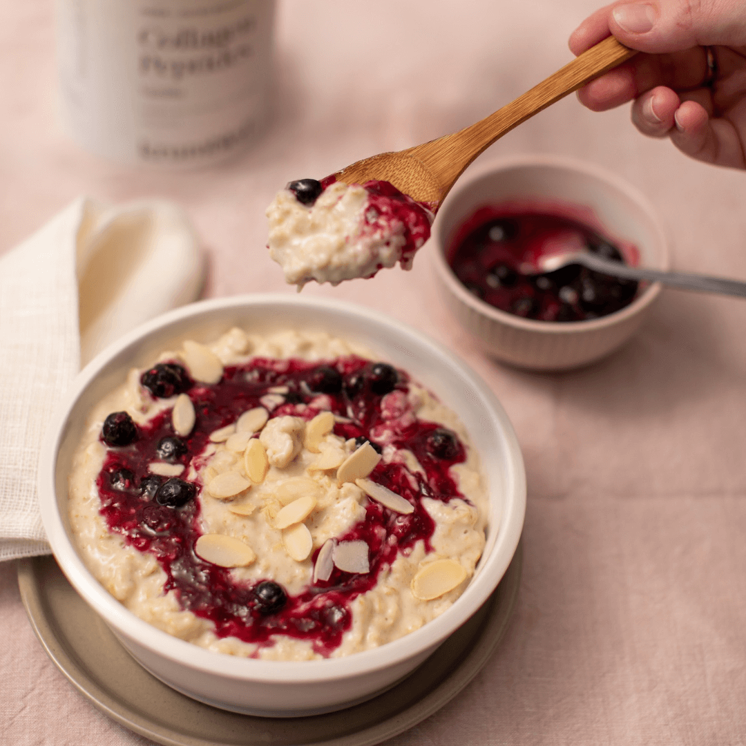 Custard Oatmeal with Berry Compote