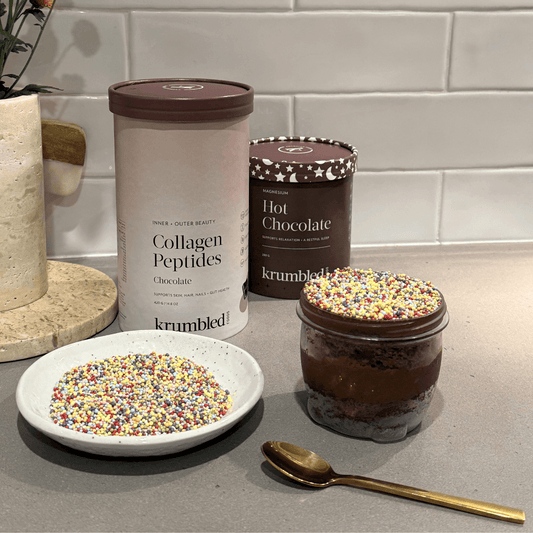 Collagen Magnesium Hot Chocolate Dot cake