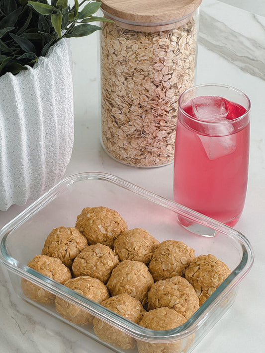 Peanut + Macadamia Honey Oat Balls