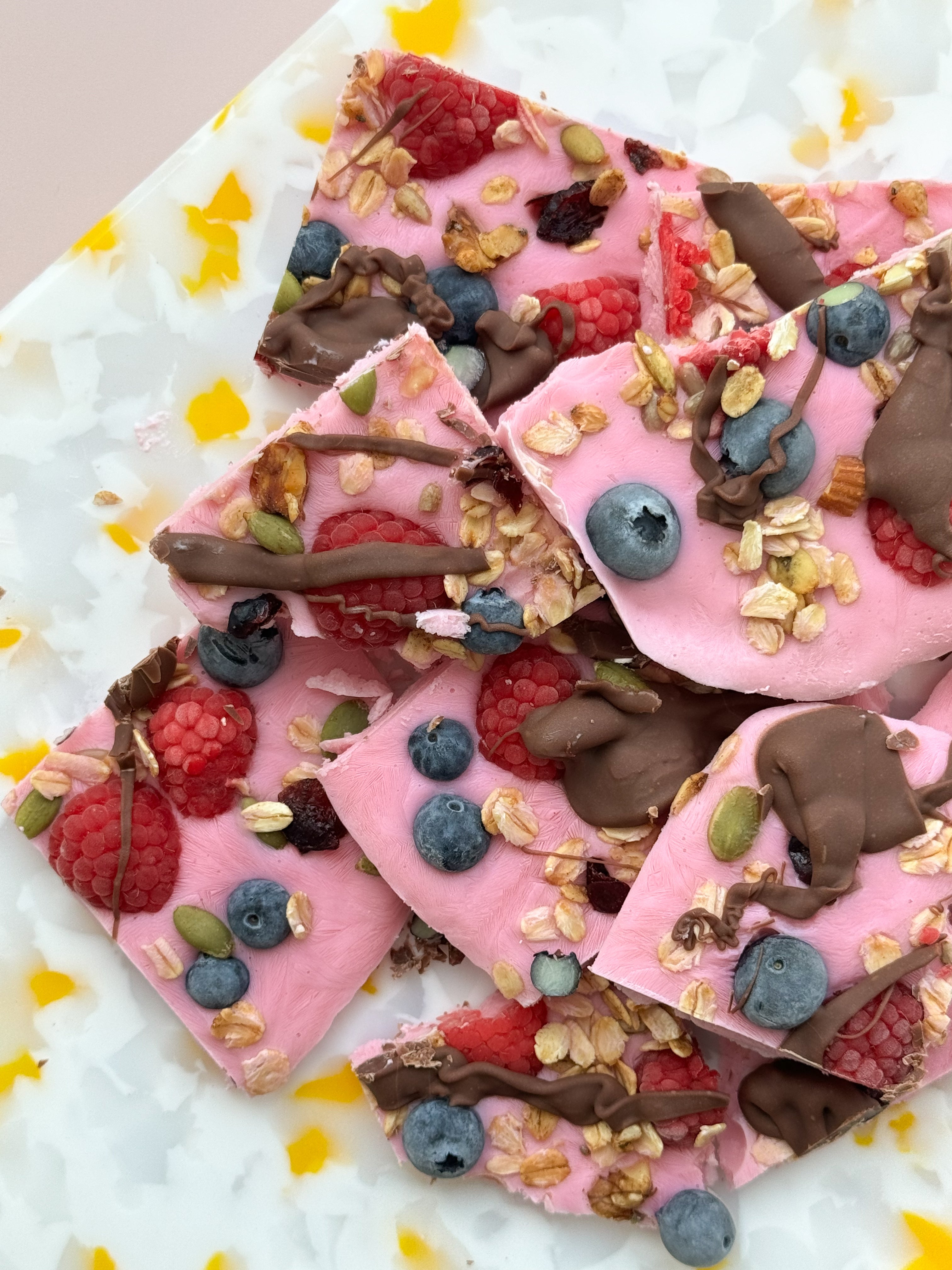 Mixed Berry Yoghurt Bark – Krumbled Foods