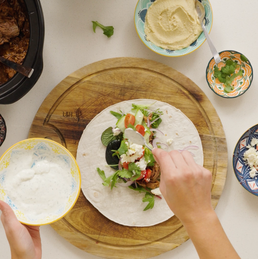 Slow Cooker Pulled Lamb Gyros