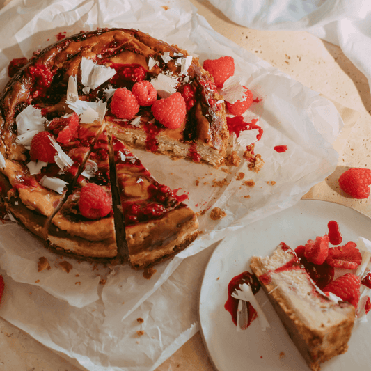 White Choc Raspberry Cheesecake