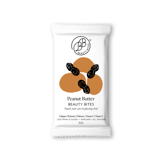 Peanut Butter Beauty Bites packaging on a white background