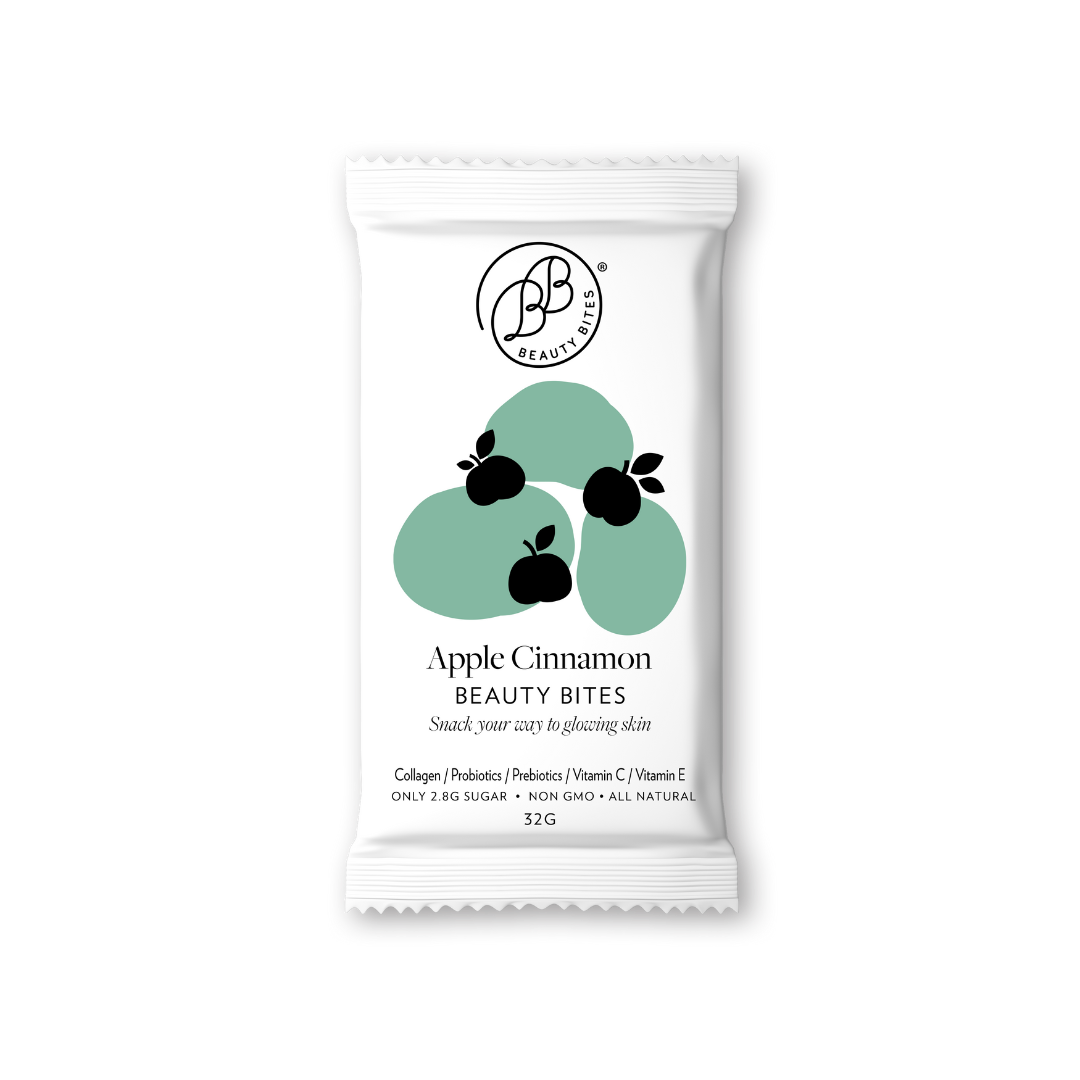 Apple Cinnamon Beauty Bites packaging on a white background