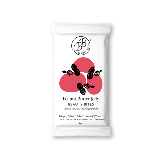 Peanut Butter Jelly Beauty Bites packaging on a white background