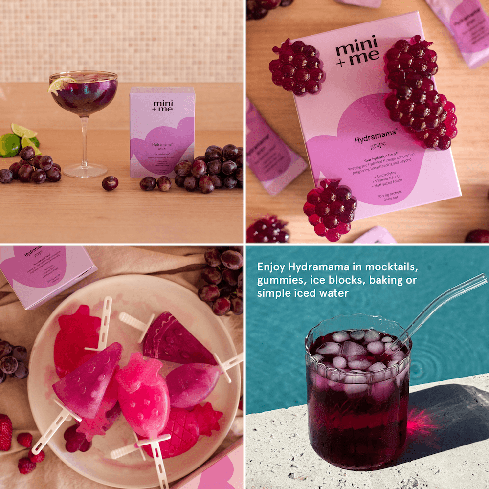 Enjoy your Hydramama Grape in mocktails, gummies, ice blocks, baking or simple iced water.